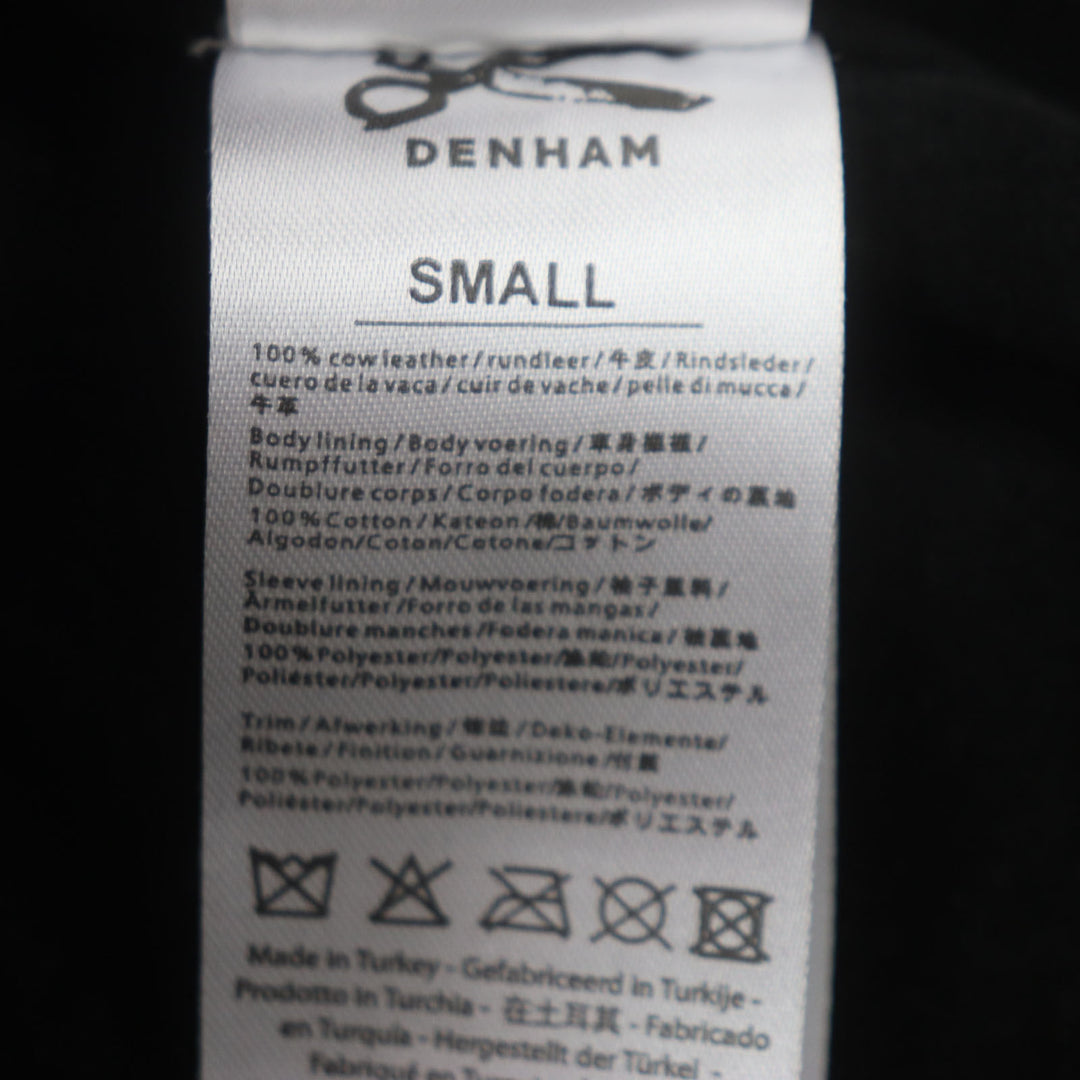 Excellent DENHAM Leather jacket black Cowhide mens S 01-13-06-25-001 CODY RL