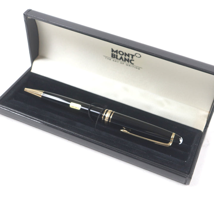 Excellent MONTBLANC Ballpoint pen Meisterstck Classic Pix Black gold Precious resin mens