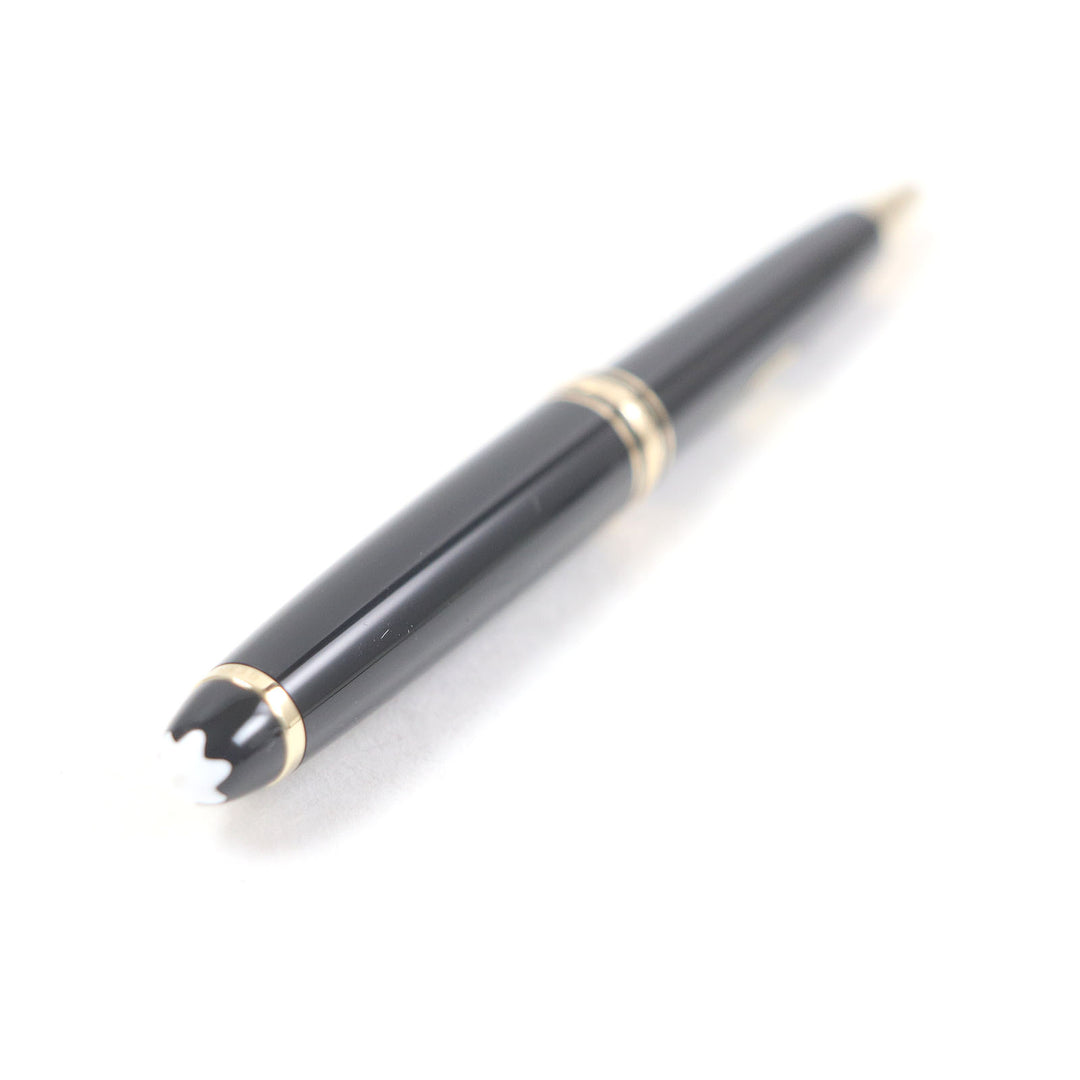 Excellent MONTBLANC Ballpoint pen Meisterstck Classic Pix Black gold Precious resin mens