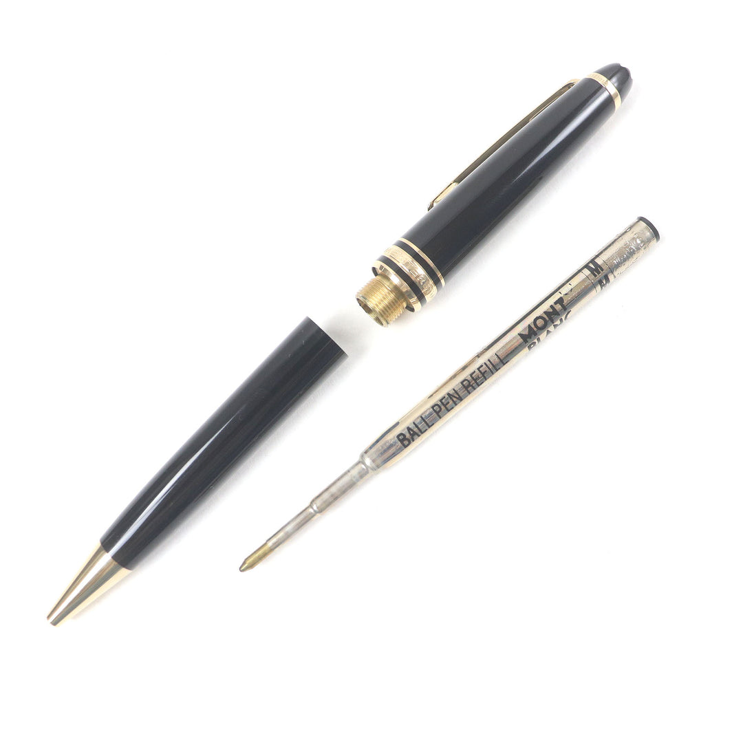 Excellent MONTBLANC Ballpoint pen Meisterstck Classic Pix Black gold Precious resin mens