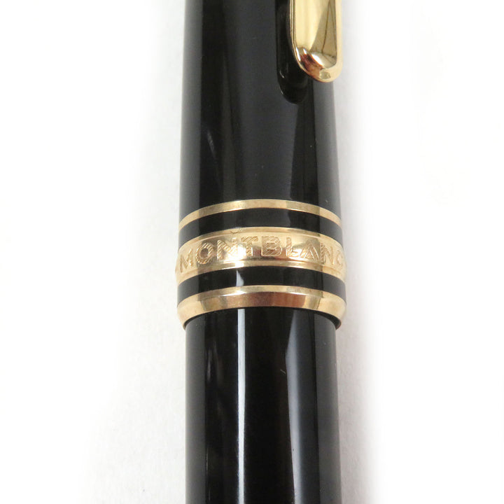 Excellent MONTBLANC Ballpoint pen Meisterstck Classic Pix Black gold Precious resin mens