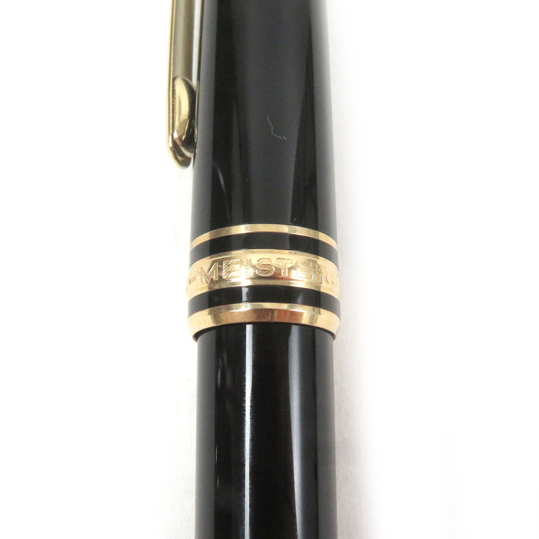 Excellent MONTBLANC Ballpoint pen Meisterstck Classic Pix Black gold Precious resin mens