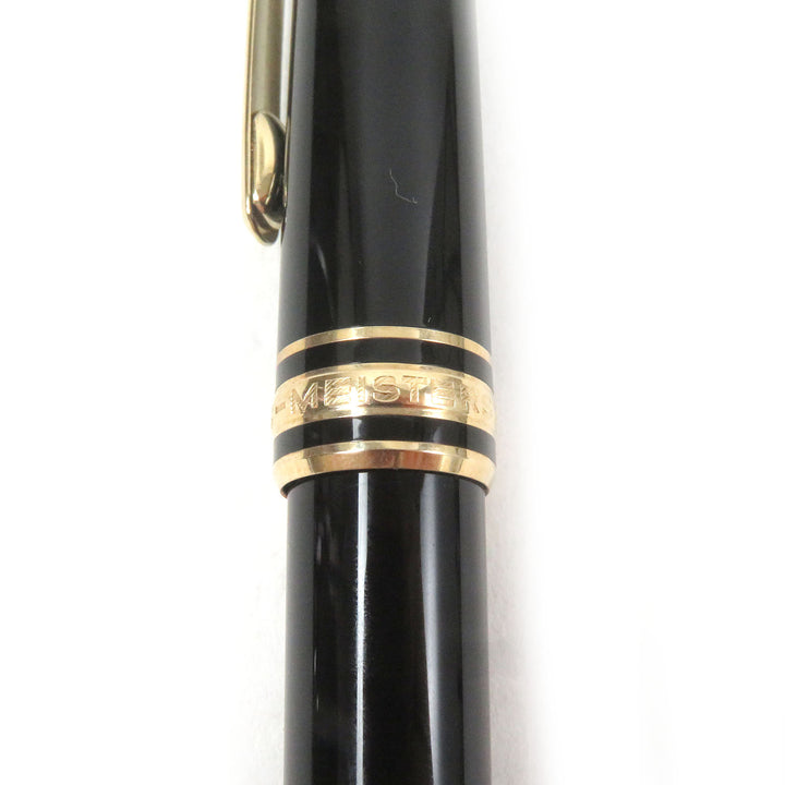 Excellent MONTBLANC Ballpoint pen Meisterstck Classic Pix Black gold Precious resin mens