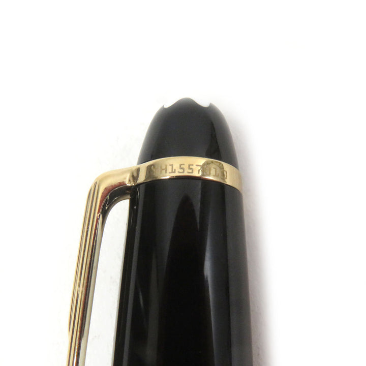 Excellent MONTBLANC Ballpoint pen Meisterstck Classic Pix Black gold Precious resin mens