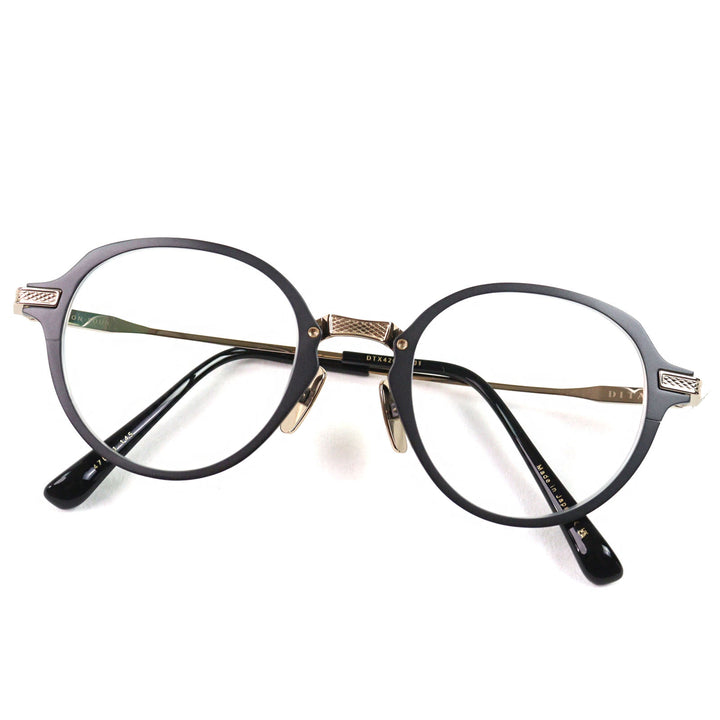 Excellent DITA Glasses UNION-FOUR Metal rim Boston shape with logo Metal Pink gold metal mens DTX426