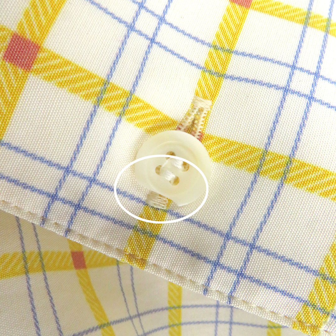 Great LOEWE Long sleeve shirt Anagram Stamp White yellow silk mens 38 H526Y05W76