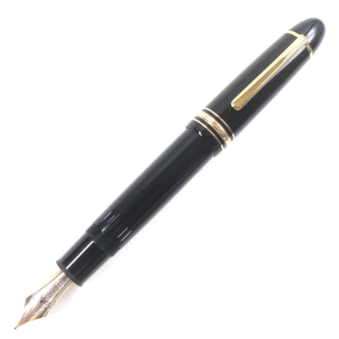 Great MONTBLANC fountain pen Meisterstuck 149 white star Black gold 14K mens
