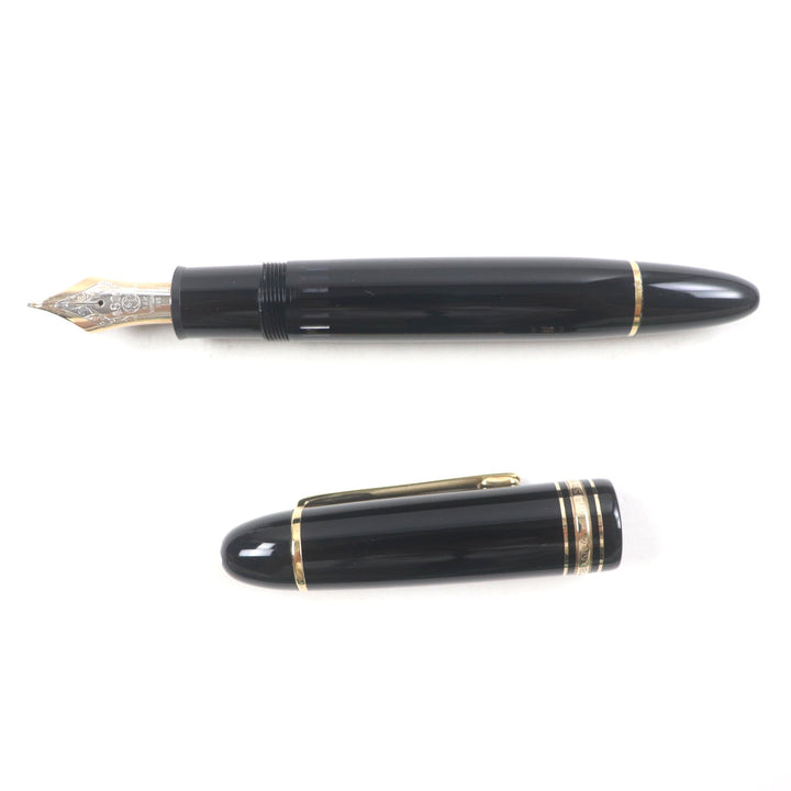 Great MONTBLANC fountain pen Meisterstuck 149 white star Black gold 14K mens