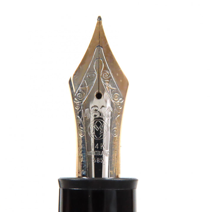 Great MONTBLANC fountain pen Meisterstuck 149 white star Black gold 14K mens