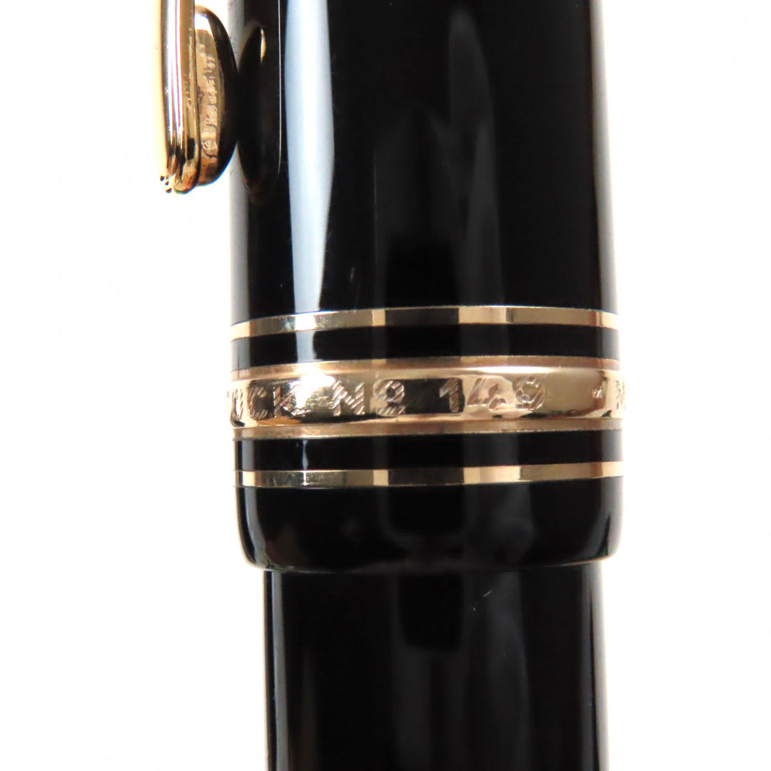 Great MONTBLANC fountain pen Meisterstuck 149 white star Black gold 14K mens