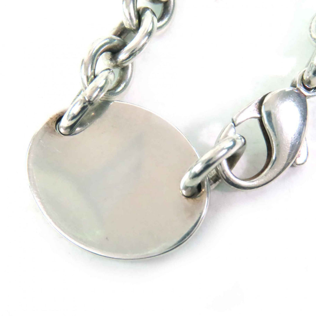 Very Good TIFFANY&Co. choker Oval Tag Choker Necklace Accessories Silver SV925