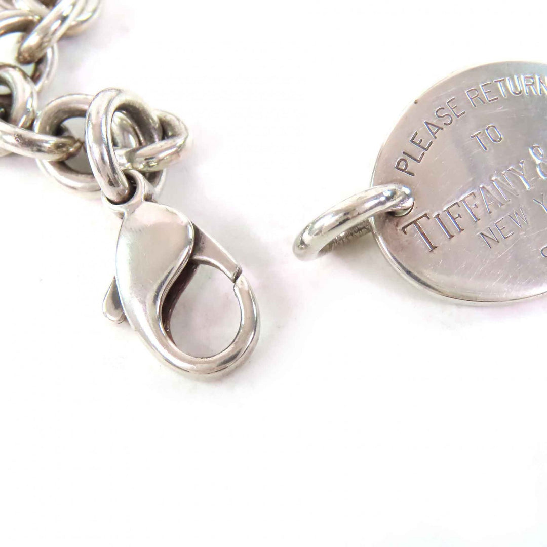 Very Good TIFFANY&Co. choker Oval Tag Choker Necklace Accessories Silver SV925