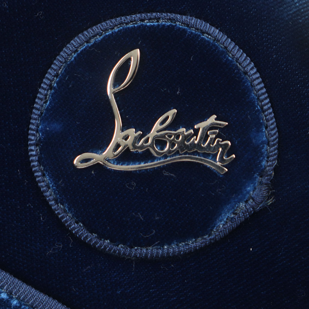 Excellent Christian Louboutin High cut sneakers LOUIS ORLATO FLAT blue velvet 40
