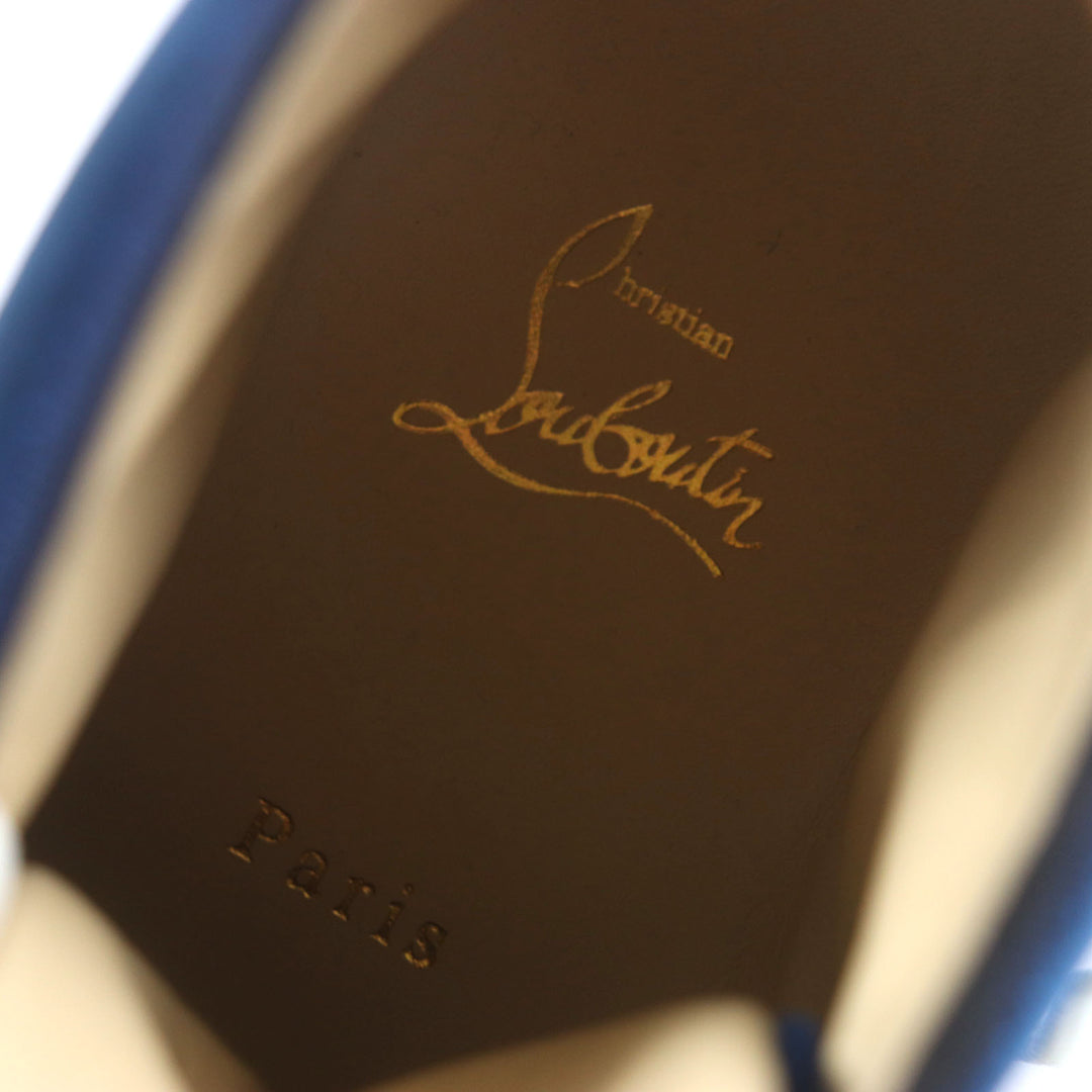 Excellent Christian Louboutin High cut sneakers LOUIS ORLATO FLAT blue velvet 40