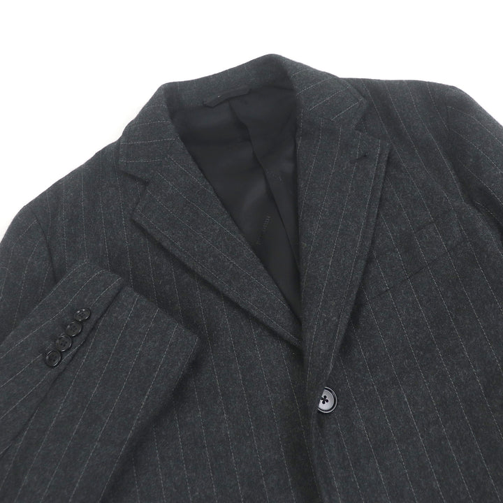Excellent HERMES single-breasted suit Stripe Pattern Padded gray wool mens 48
