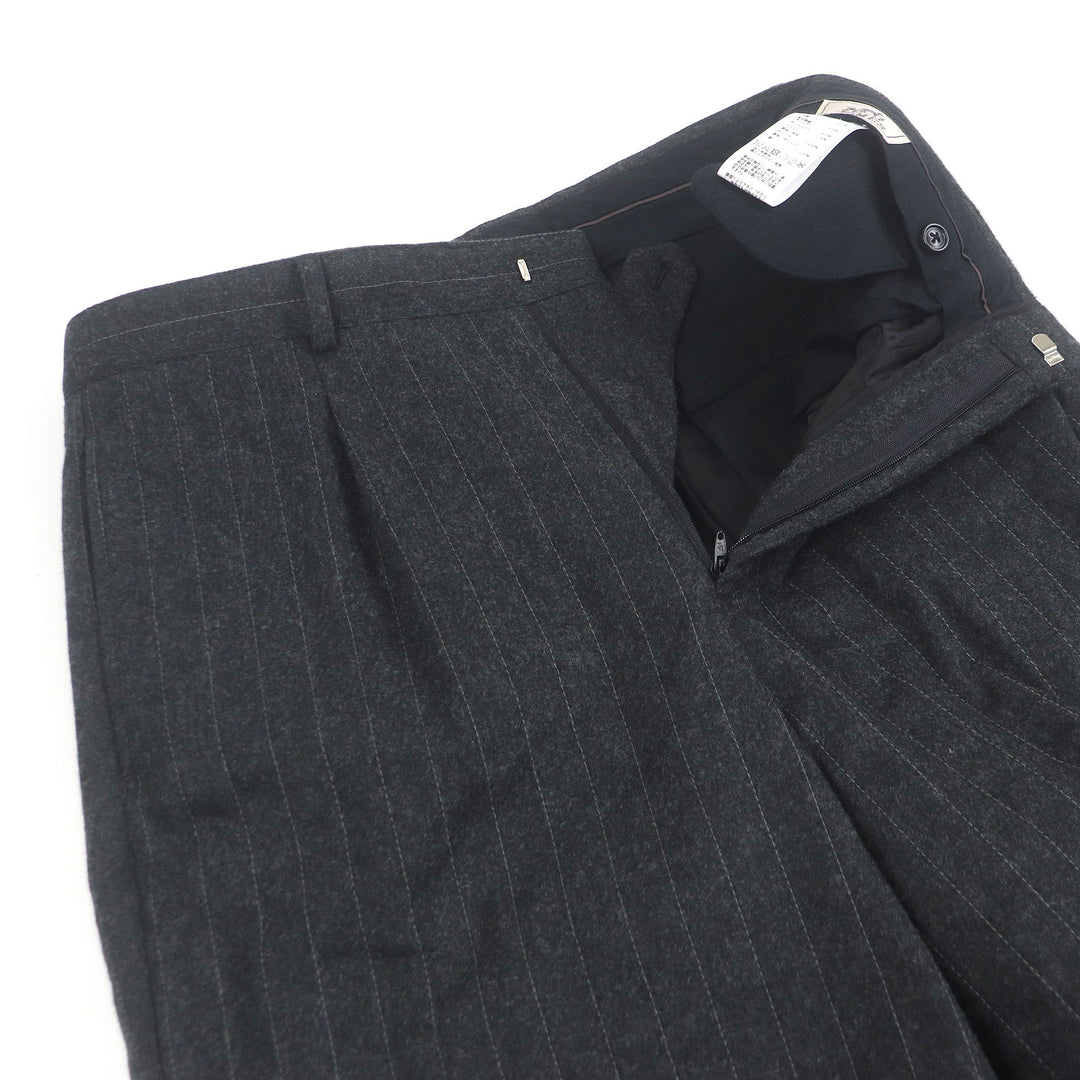 Excellent HERMES single-breasted suit Stripe Pattern Padded gray wool mens 48