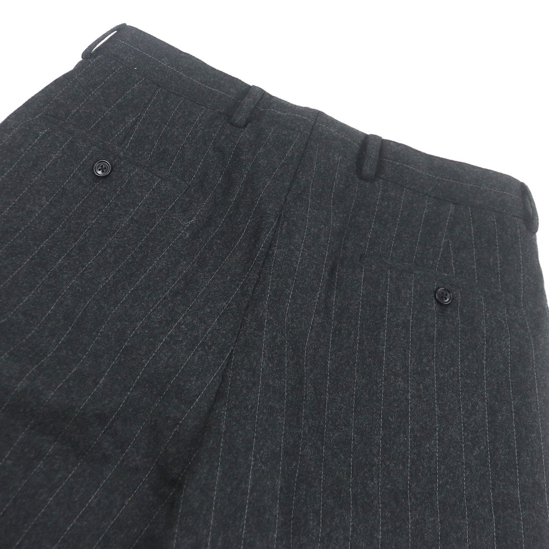 Excellent HERMES single-breasted suit Stripe Pattern Padded gray wool mens 48