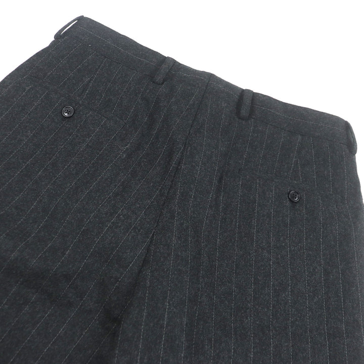 Excellent HERMES single-breasted suit Stripe Pattern Padded gray wool mens 48