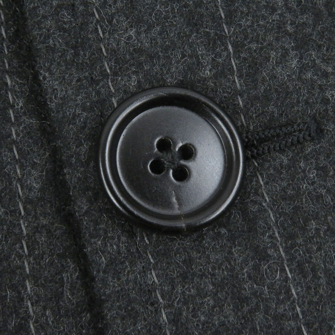 Excellent HERMES single-breasted suit Stripe Pattern Padded gray wool mens 48