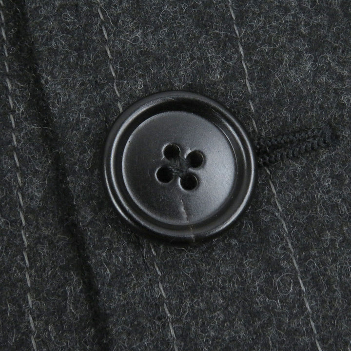 Excellent HERMES single-breasted suit Stripe Pattern Padded gray wool mens 48
