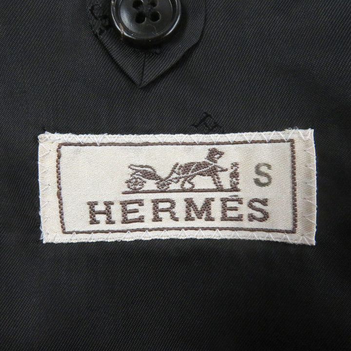 Excellent HERMES single-breasted suit Stripe Pattern Padded gray wool mens 48