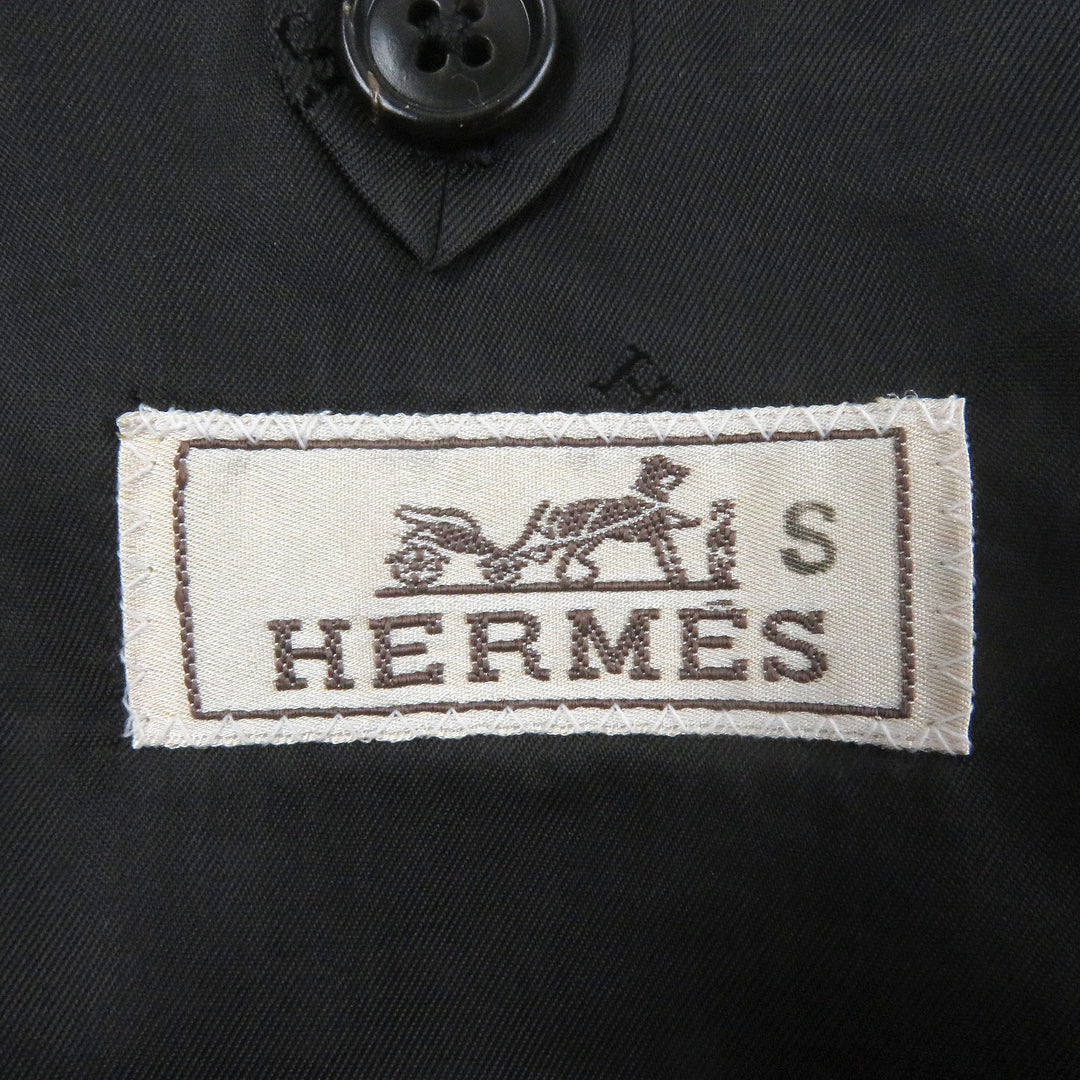 Excellent HERMES single-breasted suit Stripe Pattern Padded gray wool mens 48
