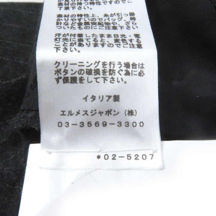 Excellent HERMES single-breasted suit Stripe Pattern Padded gray wool mens 48