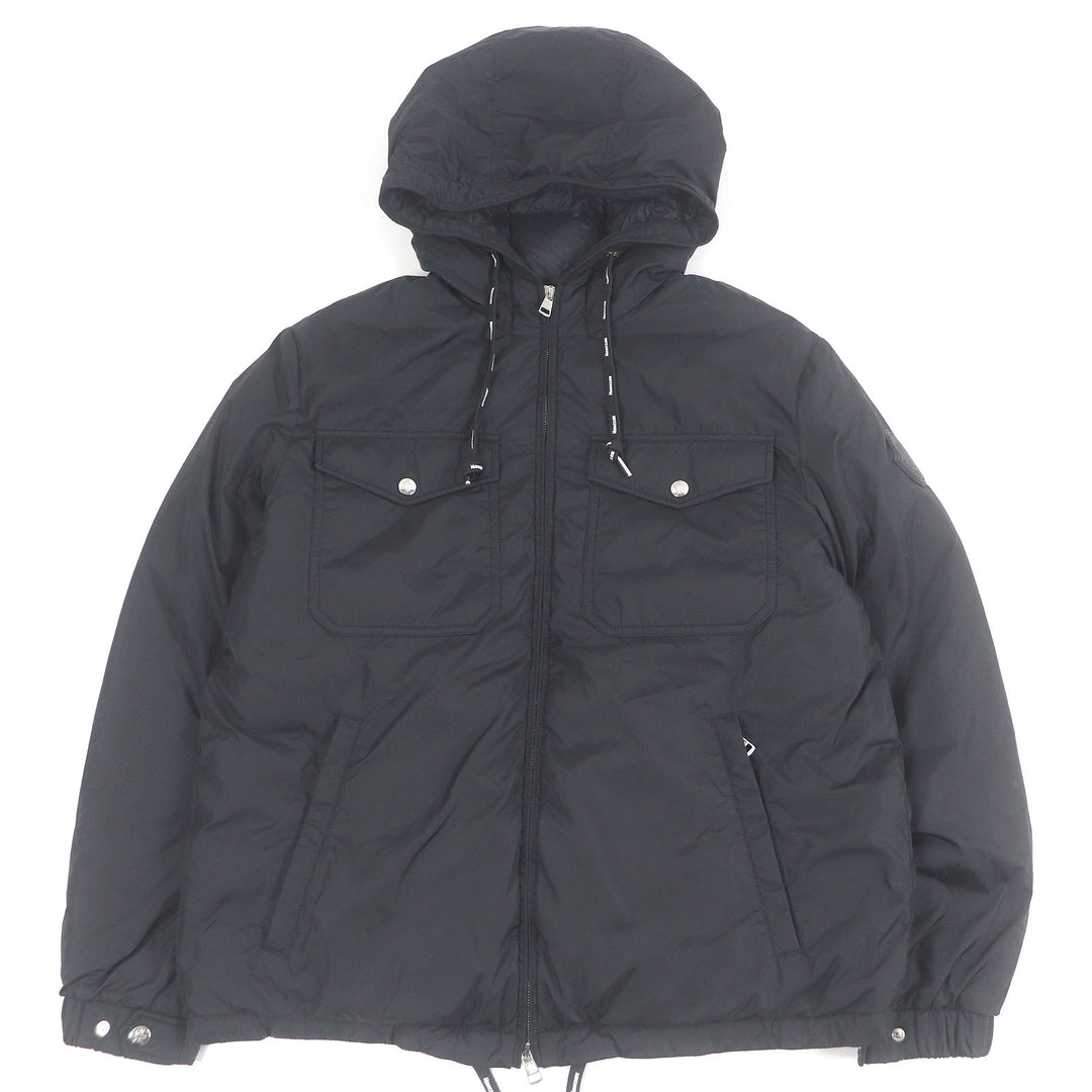 Great MONCLER Down jacket MENUE GIUBBOTTO Large logo patch black Nylon mens 2