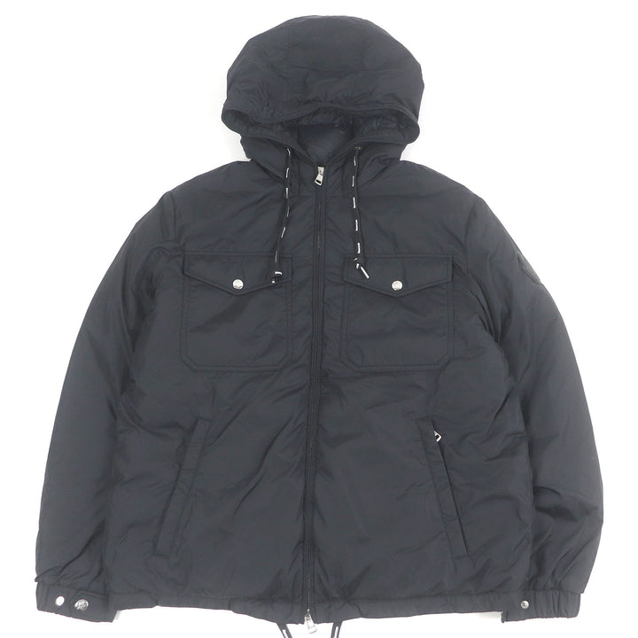 Great MONCLER Down jacket MENUE GIUBBOTTO Large logo patch black Nylon mens 2