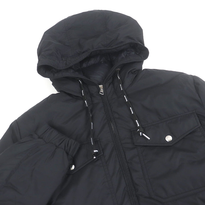 Great MONCLER Down jacket MENUE GIUBBOTTO Large logo patch black Nylon mens 2