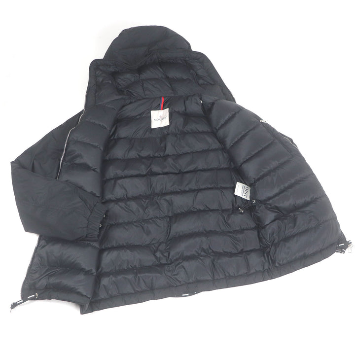 Great MONCLER Down jacket MENUE GIUBBOTTO Large logo patch black Nylon mens 2