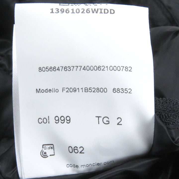 Great MONCLER Down jacket MENUE GIUBBOTTO Large logo patch black Nylon mens 2