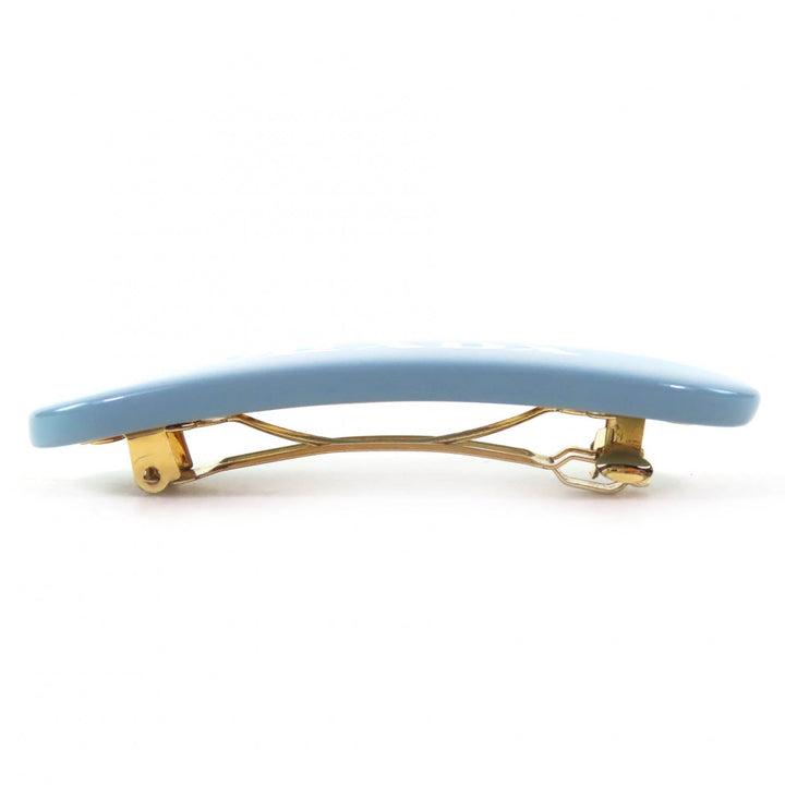 Great PRADA hair accessory Logo Barrette Hair Clip Hairpin CELESTE Women 1IF108