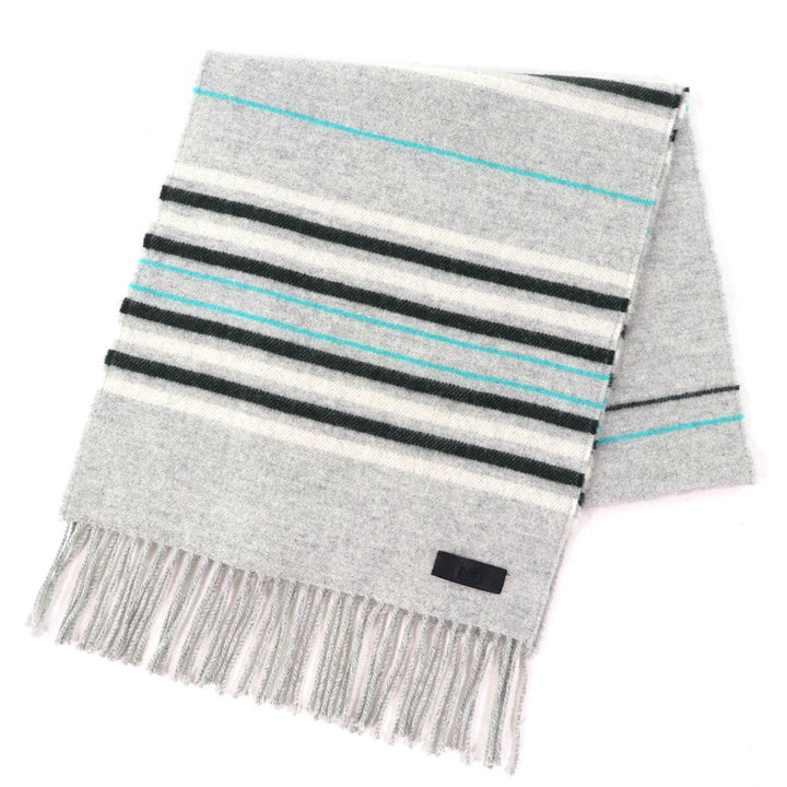 Excellent HERMES Scarf Neo Rocabar Logo leather patch fringe scarf stole