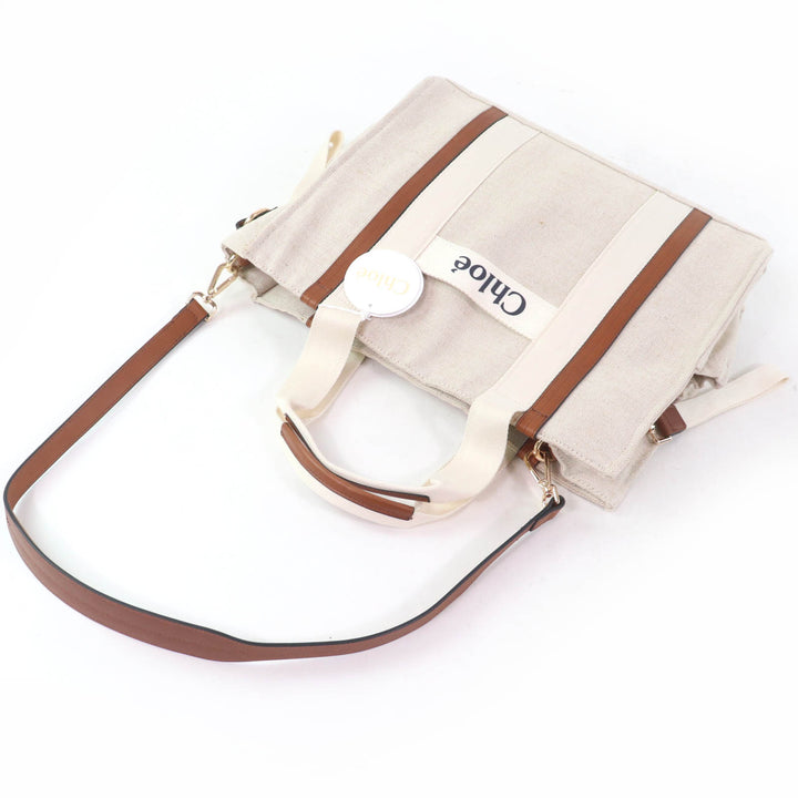 Pristine Chloe Tote Bag Baby Carrying Bag Mother's Bag beige Jute Women C90406