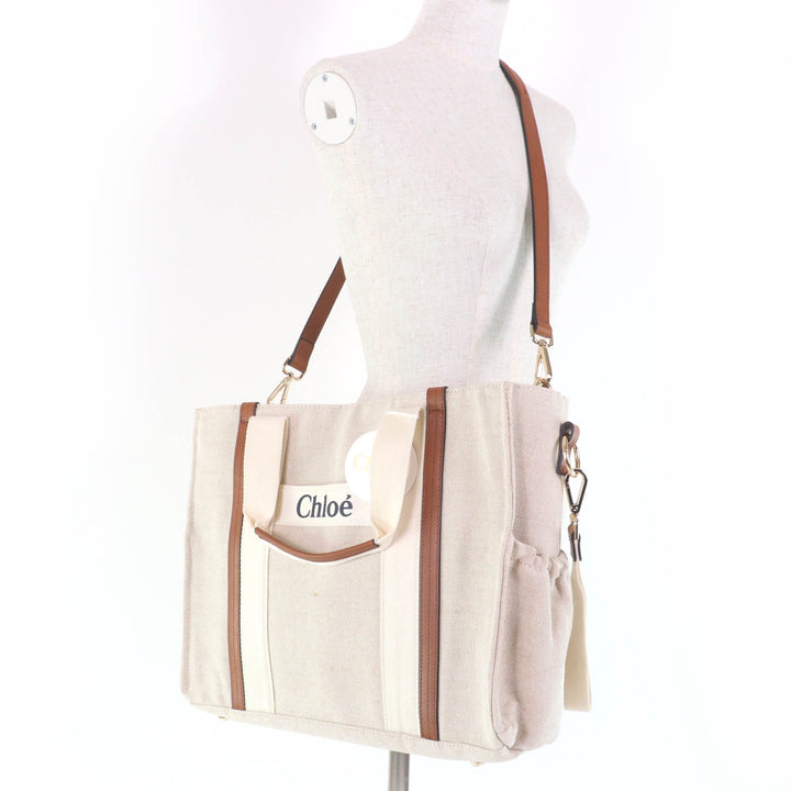 Pristine Chloe Tote Bag Baby Carrying Bag Mother's Bag beige Jute Women C90406