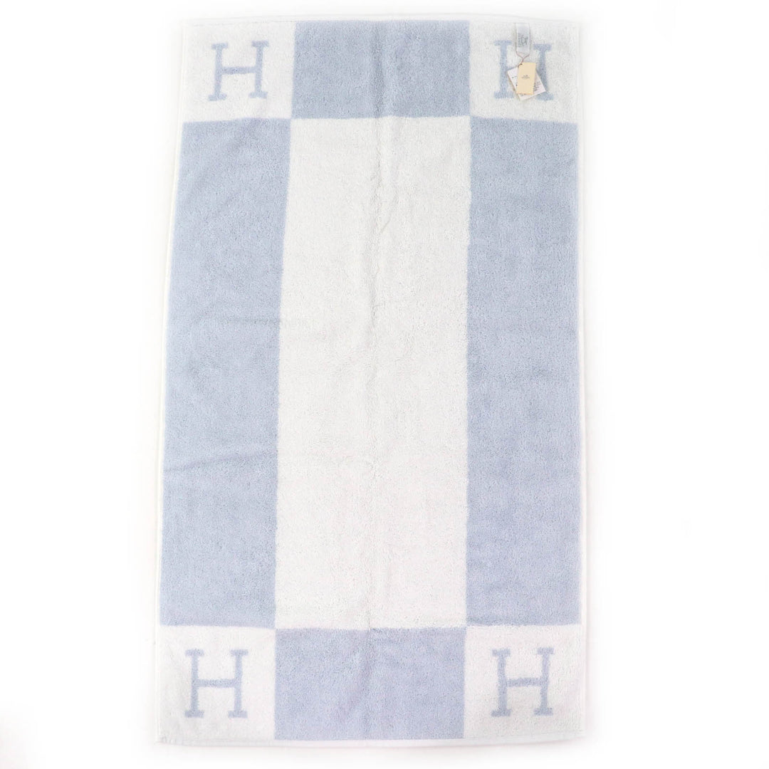Pristine HERMES towel Avalon Baby Bath Towel Swaddling Blanket BLEU GLACIER