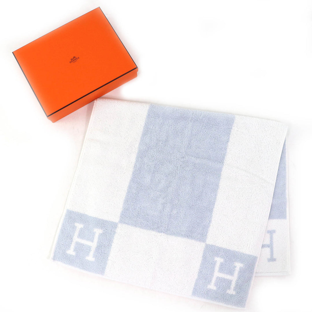 Pristine HERMES towel Avalon Baby Bath Towel Swaddling Blanket BLEU GLACIER