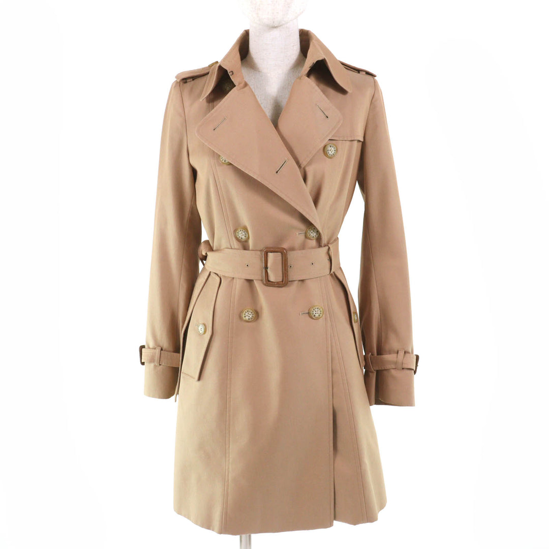 Great Mackintosh trench coat Logo button and wool lining beige cotton Women 36