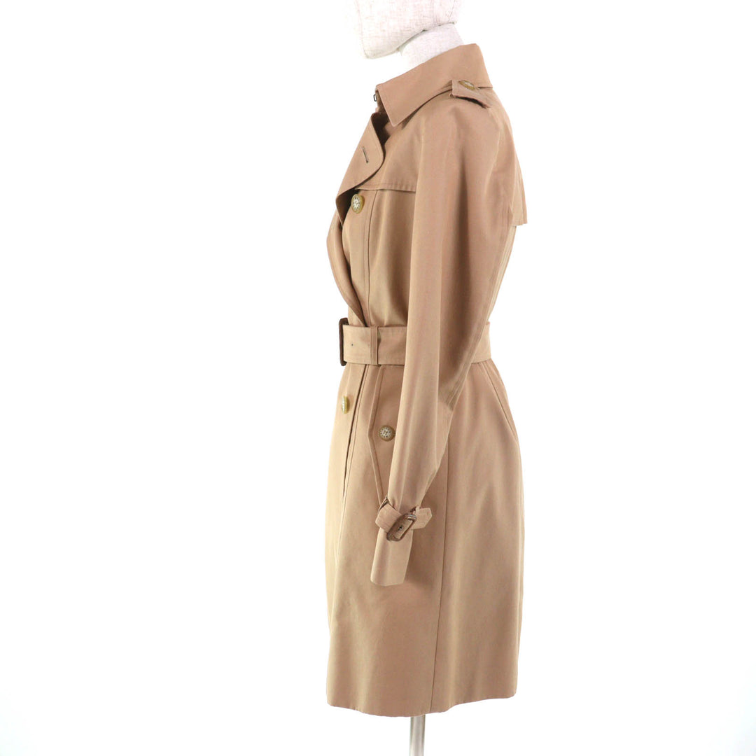 Great Mackintosh trench coat Logo button and wool lining beige cotton Women 36