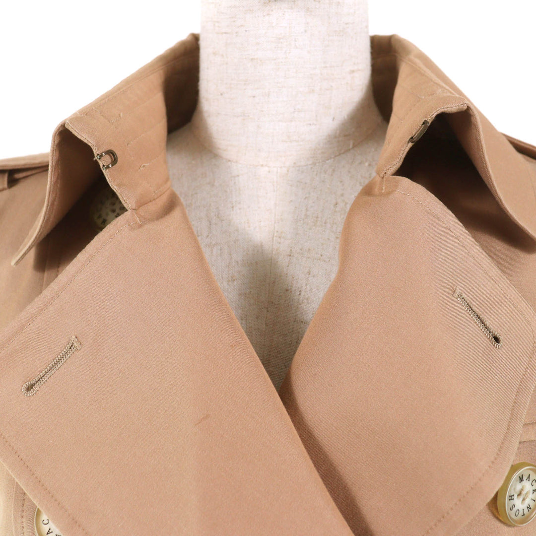 Great Mackintosh trench coat Logo button and wool lining beige cotton Women 36