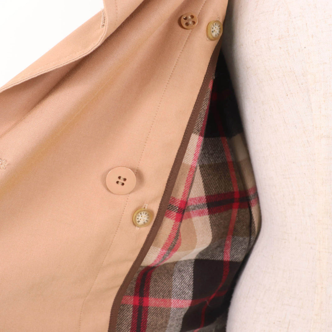 Great Mackintosh trench coat Logo button and wool lining beige cotton Women 36
