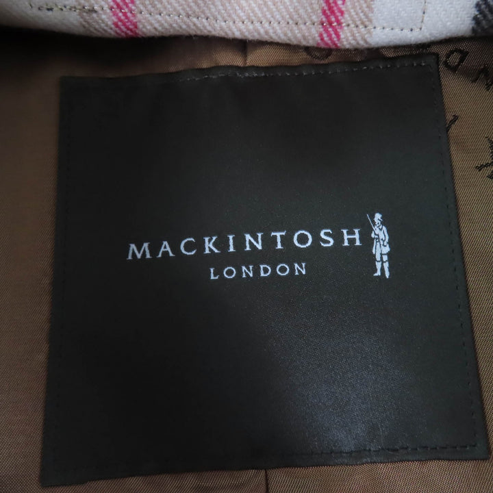 Great Mackintosh trench coat Logo button and wool lining beige cotton Women 36