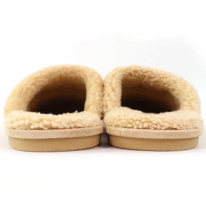 Pristine CHANEL Mule COCO Mark Matelasse Boa Slippers Room Shoes beige Women 36