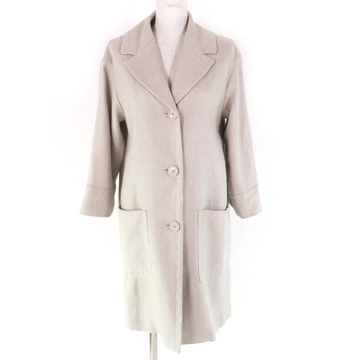 Excellent S MaxMara DESIGN FOR EASY LIVING coat Logo button single linen Women