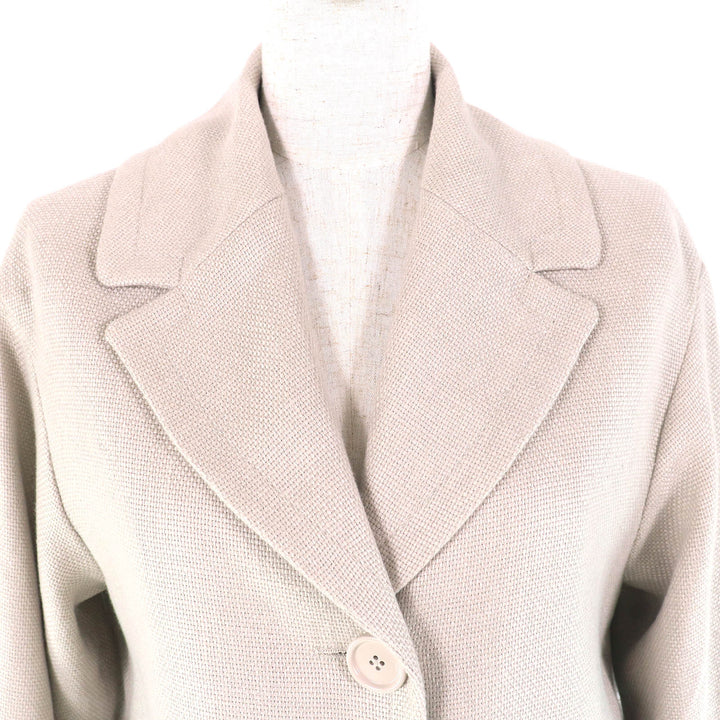 Excellent S MaxMara DESIGN FOR EASY LIVING coat Logo button single linen Women