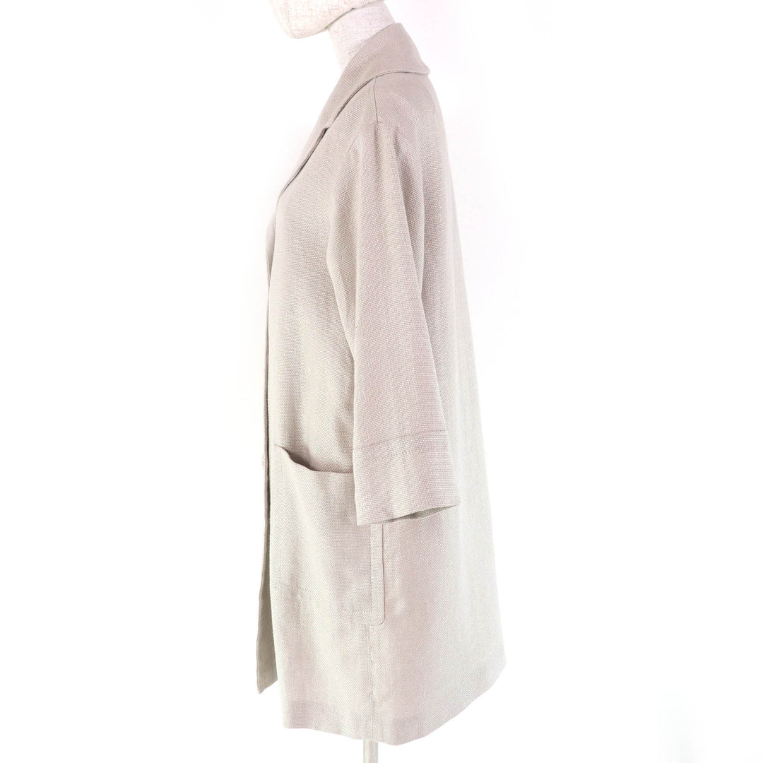 Excellent S MaxMara DESIGN FOR EASY LIVING coat Logo button single linen Women