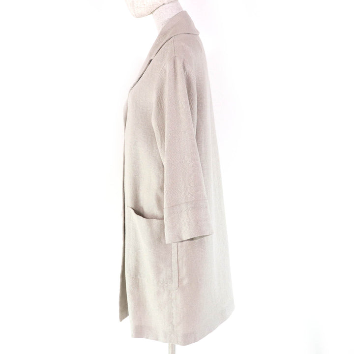 Excellent S MaxMara DESIGN FOR EASY LIVING coat Logo button single linen Women