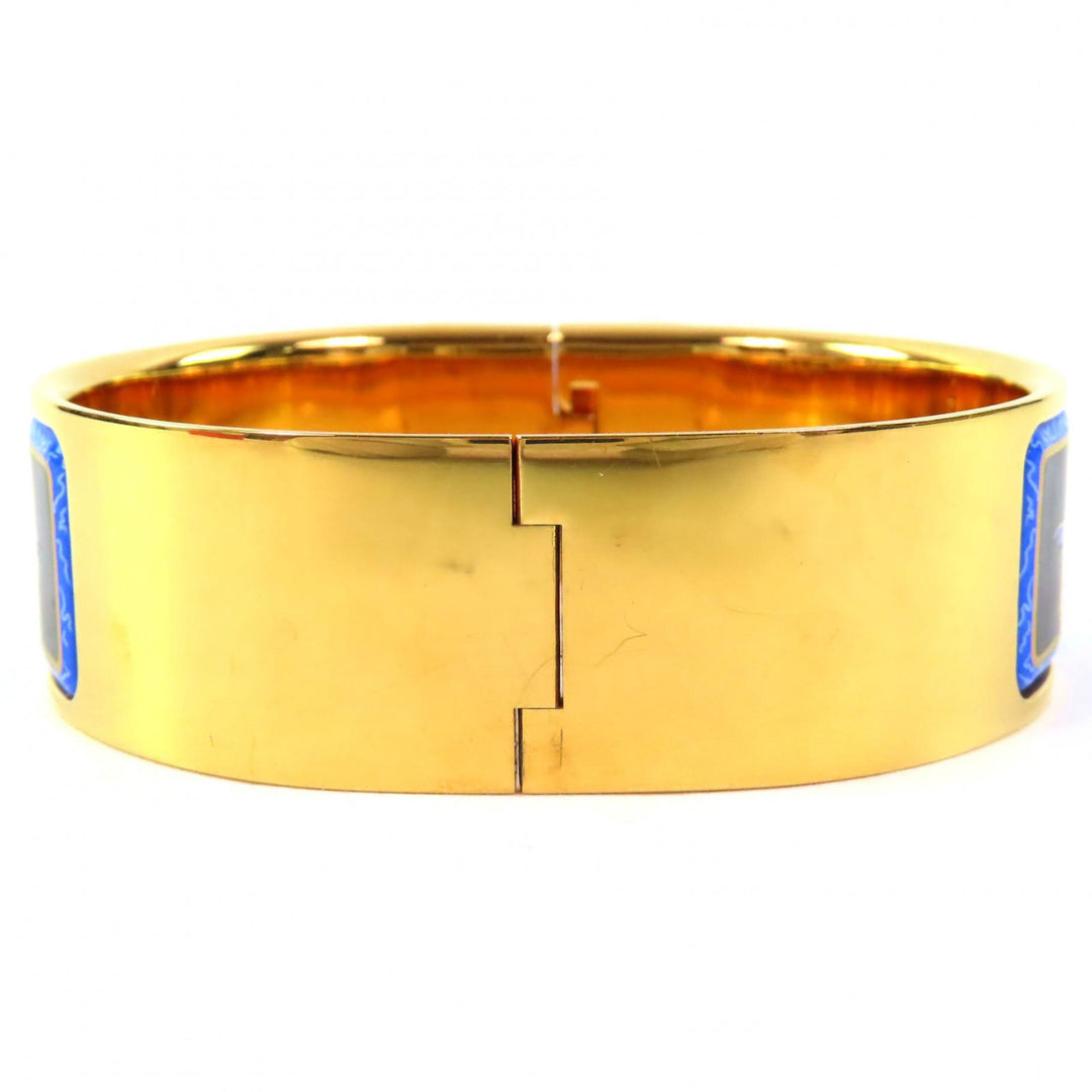 Great HERMES bracelet Location Enamel GM Fan pattern cloisonne bangle Women