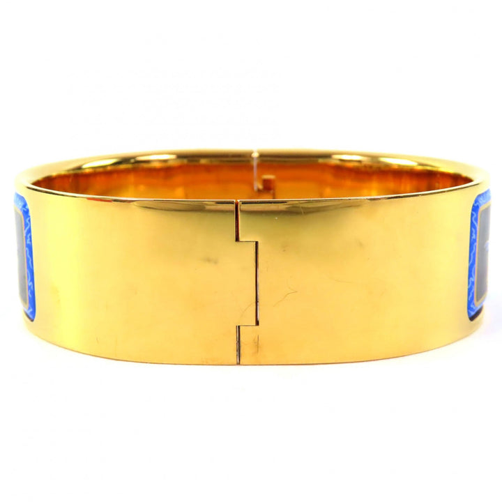 Great HERMES bracelet Location Enamel GM Fan pattern cloisonne bangle Women